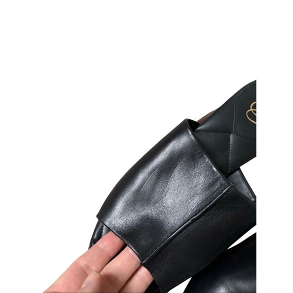 Sam Edelman Sonya Eggshell Sculptural Slip On Open Toe Block Heeled Sandals 10 B - Picture 7 of 14